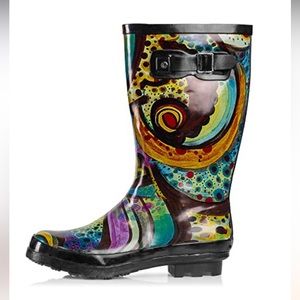 West Blvd Blue Monet Rubber Boots Rain Boots